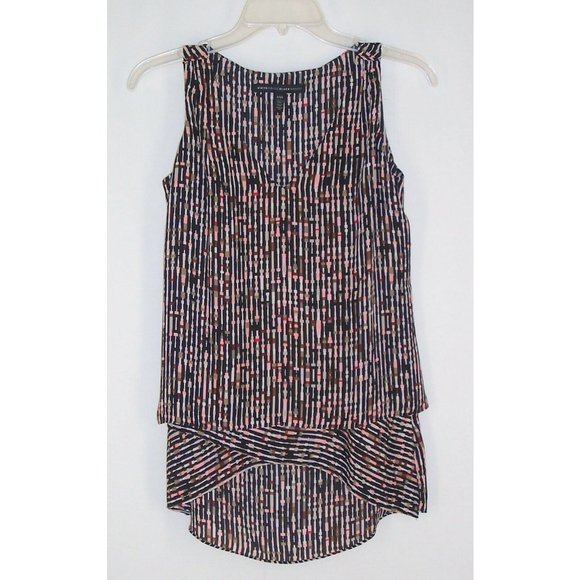 White House Black Market Tank Top XXS Sleeveless Layered Split Back Hi Lo - Picture 3 of 9